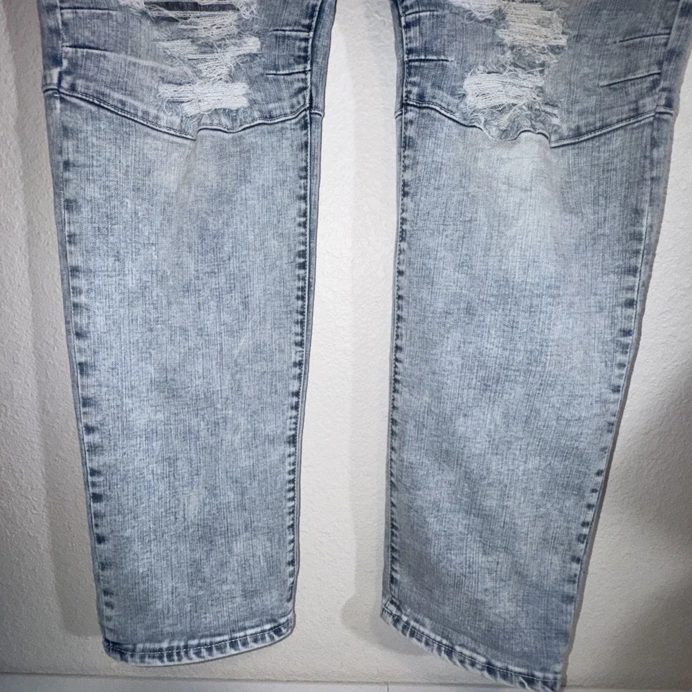 True Religion Men's Jeans 44X34 Rocco Motto Skinny Bleached Distressed